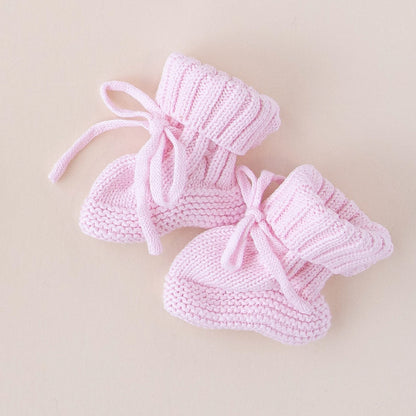 Knit Booties - Petal