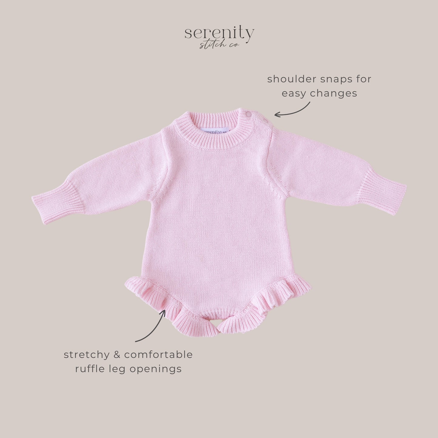 Knit Ruffle Romper Petal