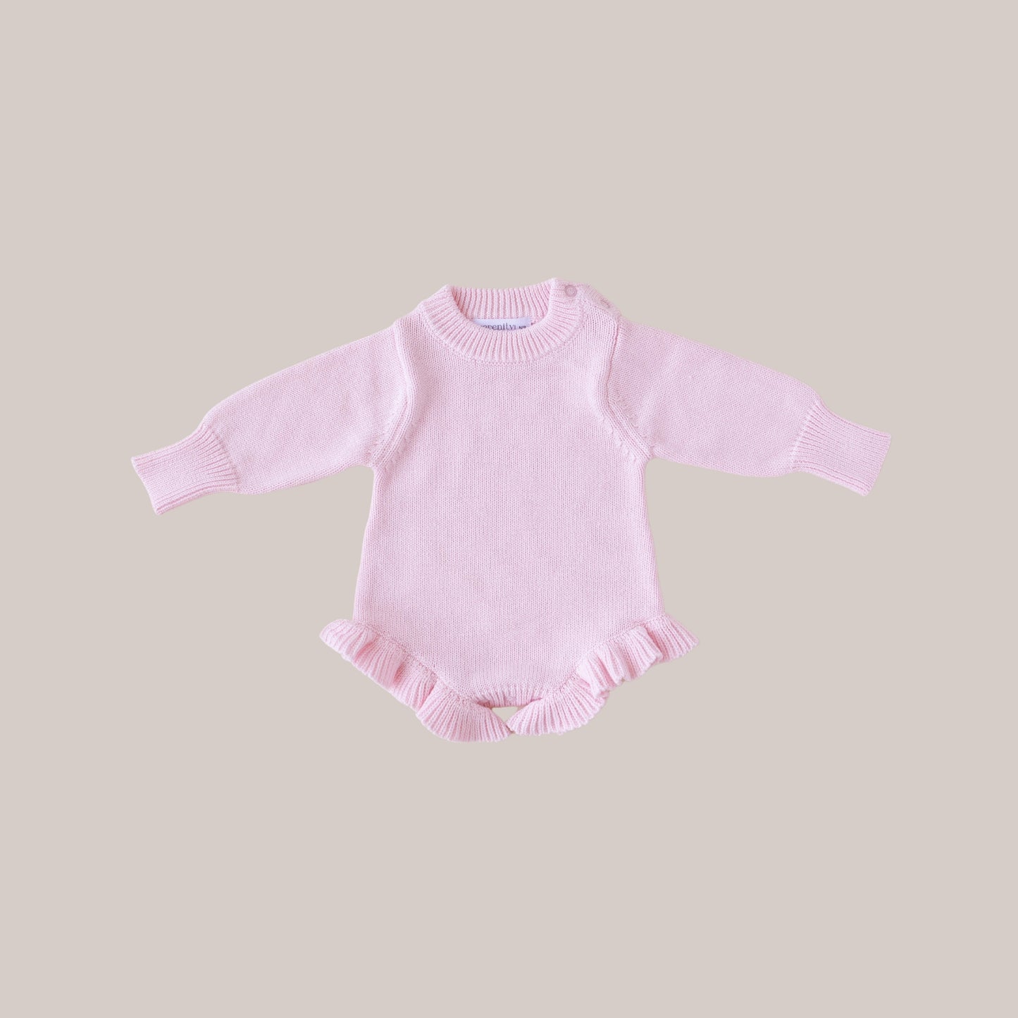 Knit Ruffle Romper Petal