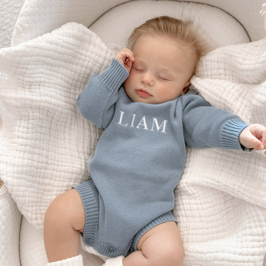 Classic Knit Romper - Slate