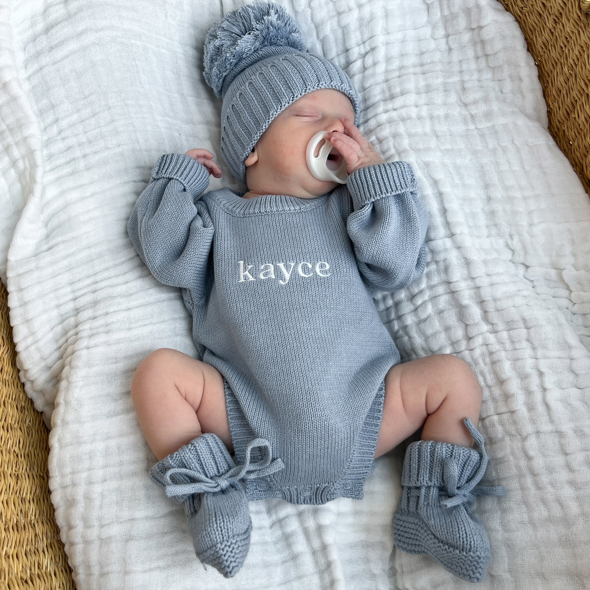 Classic Knit Romper - Slate