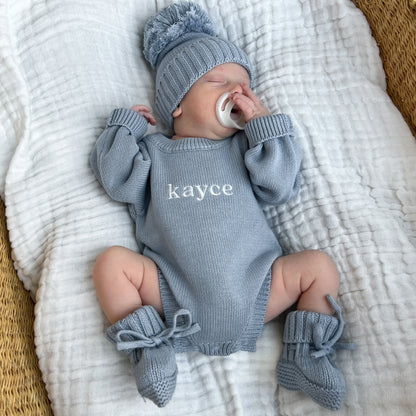 Classic Knit Romper - Slate