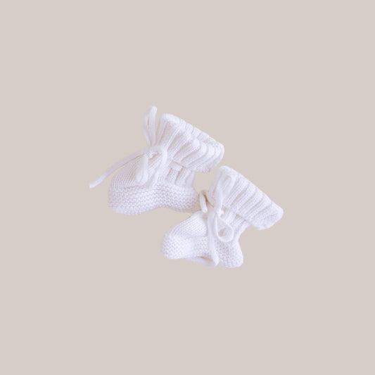 Knit Booties - White