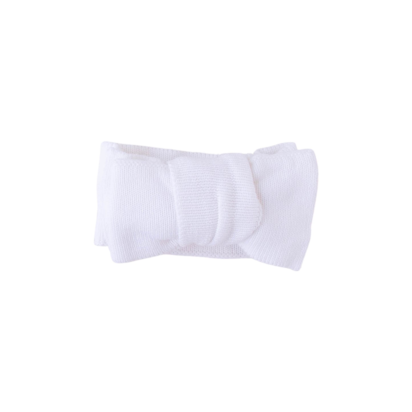 Knit Bow Headband - White