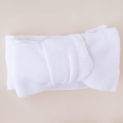Knit Bow Headband - White