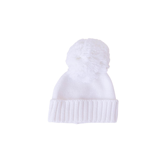Knit Pom Beanie - White